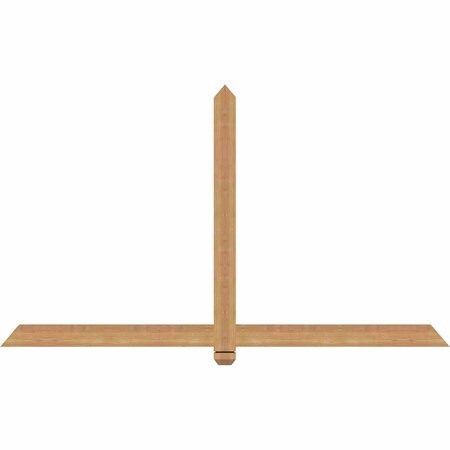 Ekena Millwork Eugene Smooth Timber Gable Bracket, Western Red Cedar, 72"W x 42"H x 1 1/2"D x 3 1/2"F, 14/12 Pitch GBW072X42X0204EUG00SWR